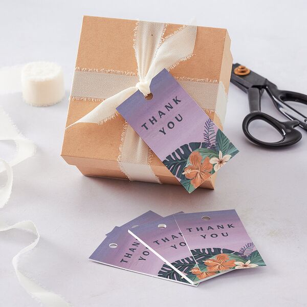 Vintage Island Favor Gift Tags Rose Gold Signature
