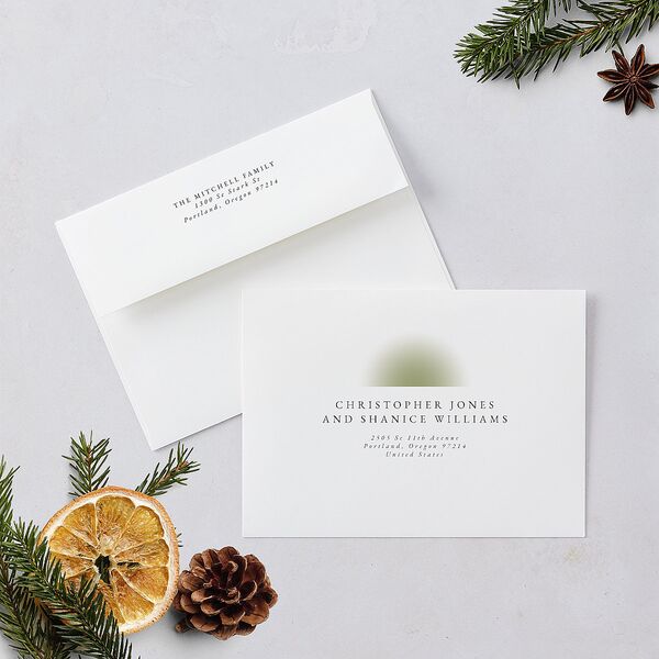 Kwanzaa Hues Holiday Card Envelopes White Midnight Both Recipient and Return Addresses Standard Signature