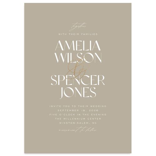Together Wedding Invitations Gold Fawn Signature Blank No Standard