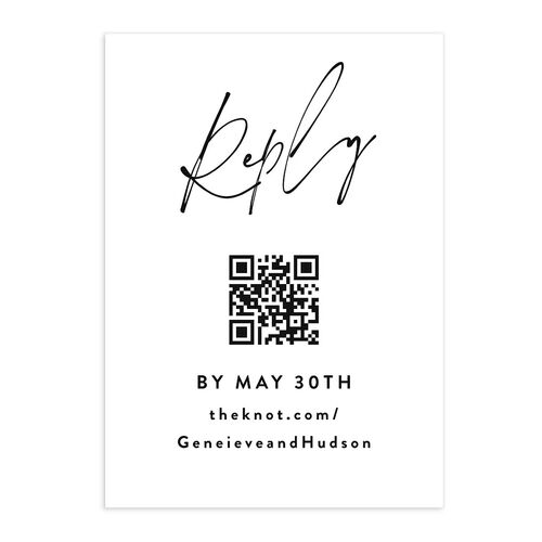 Written Names QR Code RSVP Cards Charcoal Signature Standard