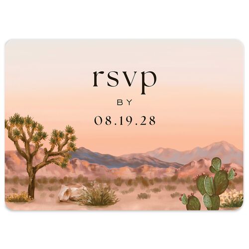 Desert Cactus Wedding Response Cards Peach Fuzz Signature Rounded