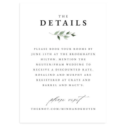 Romantic Wisteria Wedding Enclosure Cards Canary Signature Standard