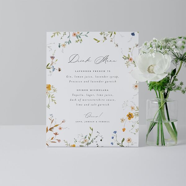 Dainty Wildflowers Bar Bended Tabletop Sign X-small Sunflower Standard Plastic XS Tabletop Bar