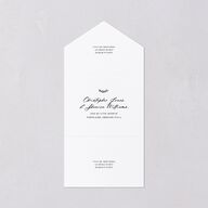 Eucalyptus Monogram All-in-One Wedding Invitations Pure White Signature Light Both Recipient and Return Addresses No