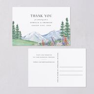 Elegant Mountain Wildflowers Thank You Postcards Dusty Blue