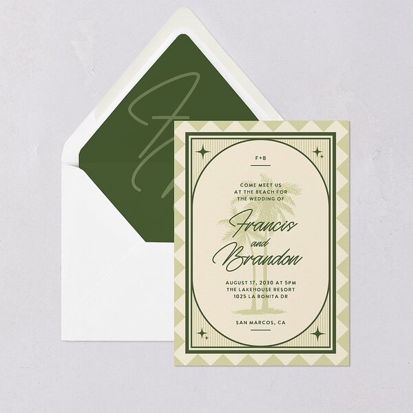 Retro Tropical Destination Euro Envelope Liners Pear Luxe