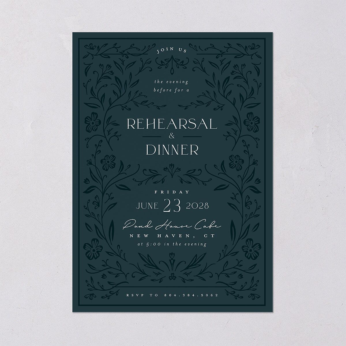 Storybook Filigree Rehearsal Dinner Invitations Dark Night Signature Blank Standard