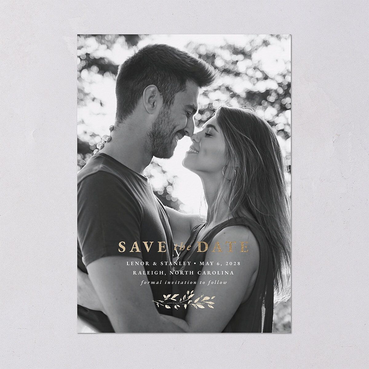Foliage Accent Save the Date Cards — view 2