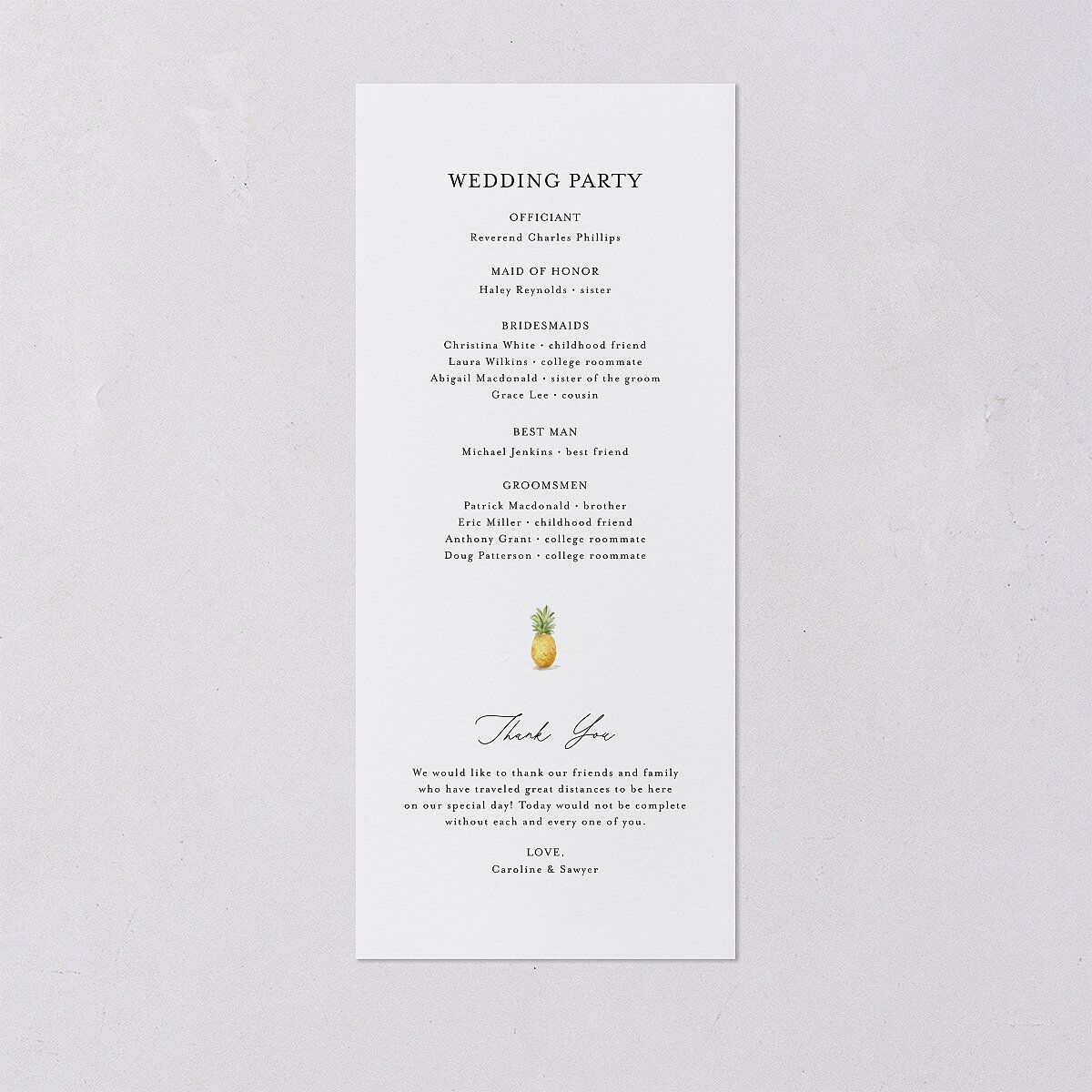 Charming Charleston Wedding Programs Pure White Signature