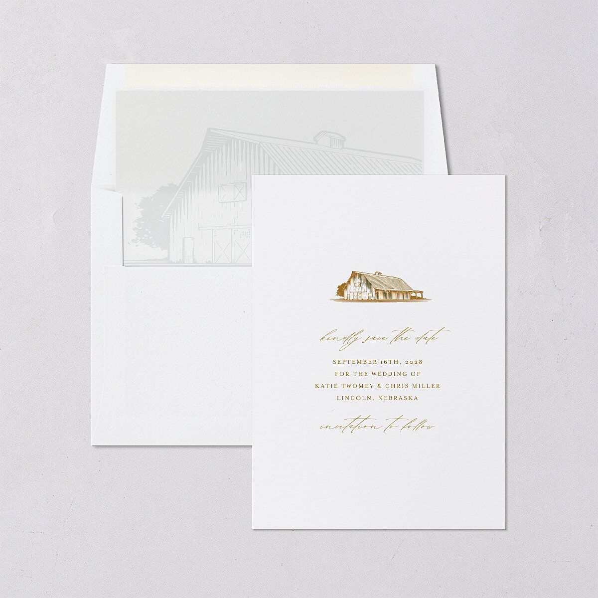 Classic Landscape Save the Date Marigold Signature smooth Blank No Standard