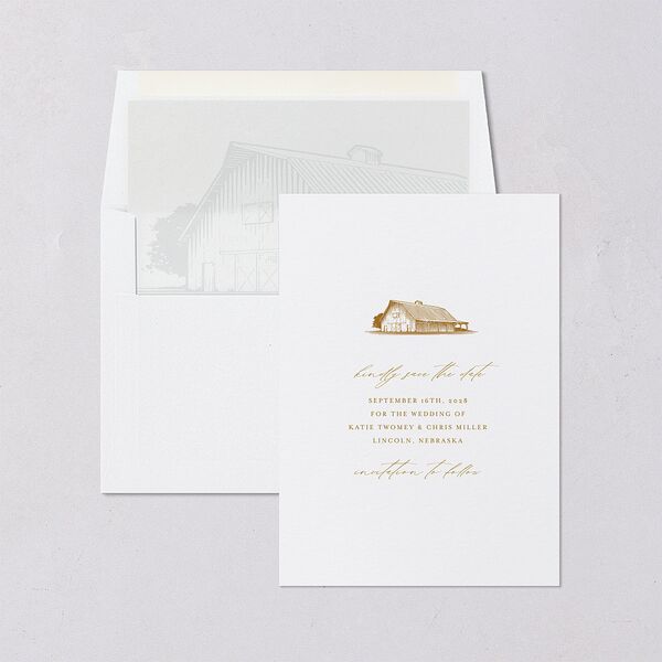 Classic Landscape Save the Date Marigold Signature smooth Blank No Standard