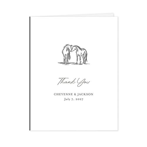 Western Wild Horses Thank You Cards Licorice
