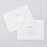 Antique Victorian Botanical Wedding Invitation Euro Envelopes White Dusty Blue Both Recipient and Return Addresses Luxe Signature
