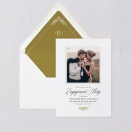 Black Tie Crest Engagement Party Euro Envelope Liners Pure White Luxe