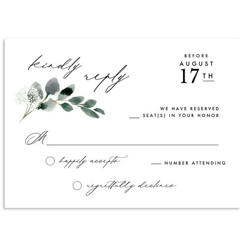 Elegant Greenery Wedding Response Cards Midnight Signature Standard