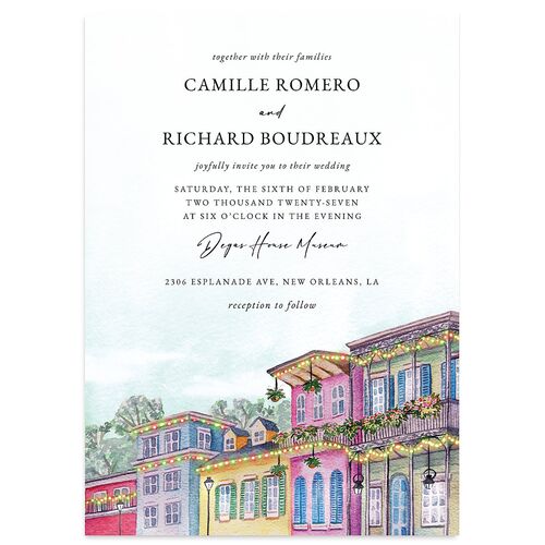 New Orleans Wedding Invitations Dark Night Signature Blank No Standard