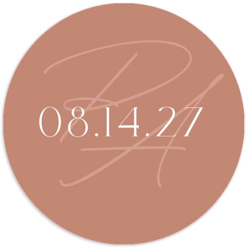 Striking Scene Wedding Stickers Dusty Rose Circle