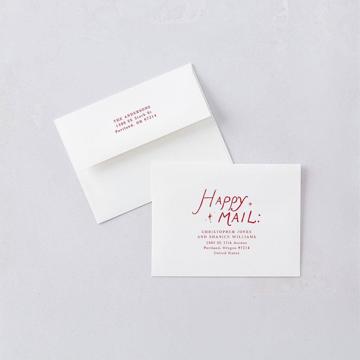 Whimsical Holiday Handwritten Thank You Cards Ruby