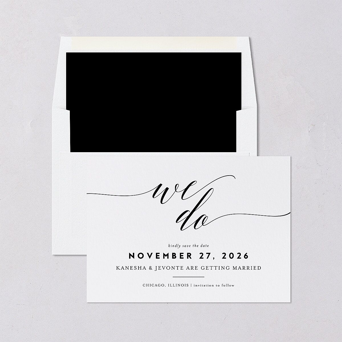 We Do Save The Date Cards Midnight Signature smooth Blank No Standard