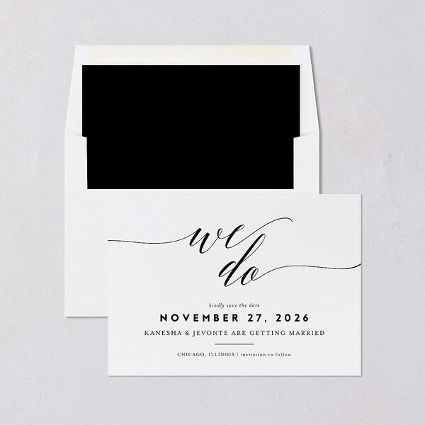 We Do Save The Date Cards Midnight Signature smooth Blank No Standard