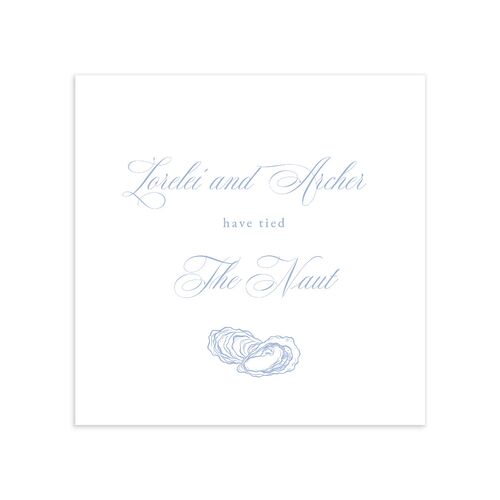 Coastal Oysters and Anchors Cocktail Napkins Sea Blue Napkin Uncoined