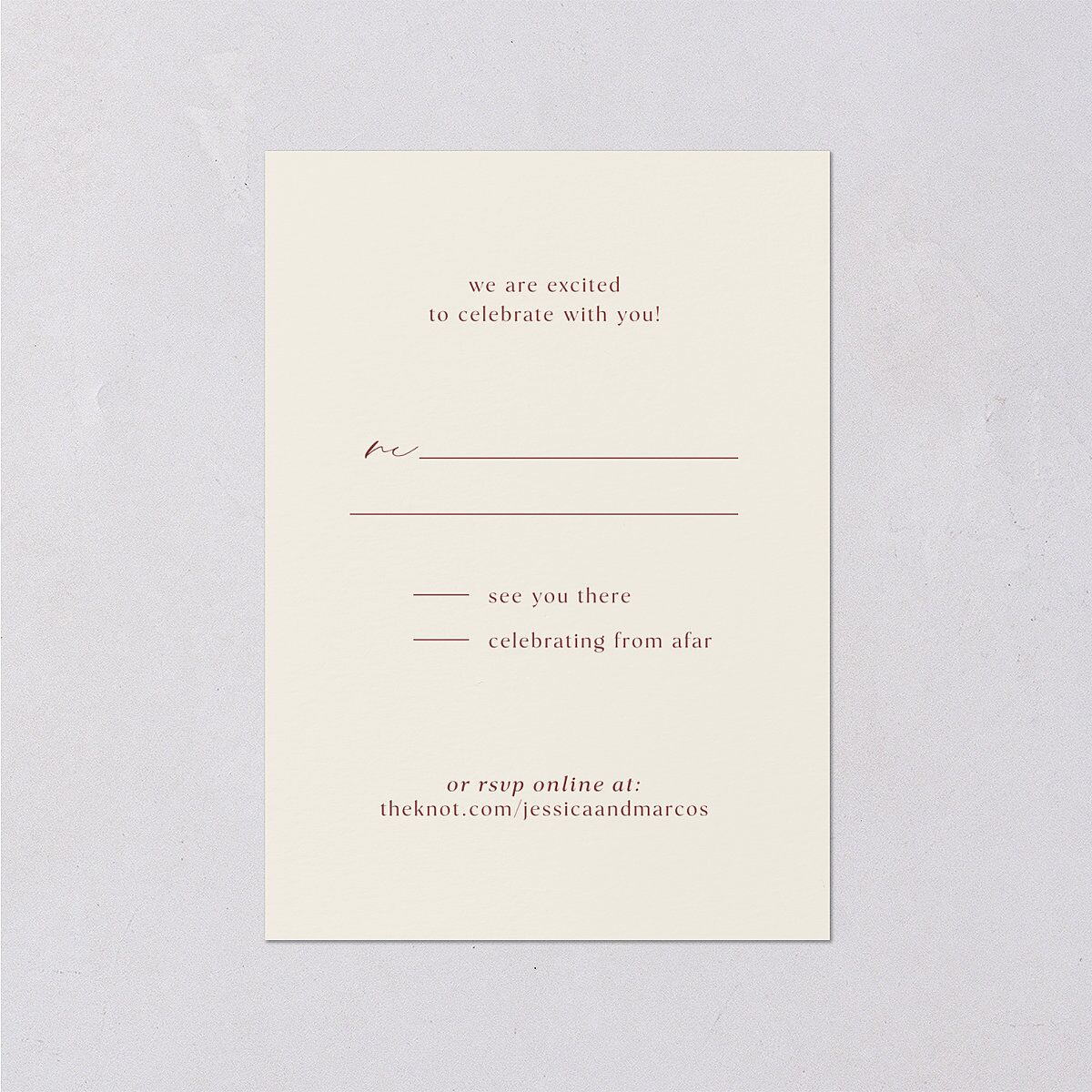 Simple Boho Flowers Wedding Response Cards — view 2