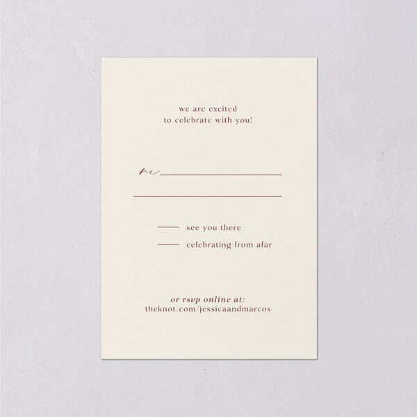 Simple Boho Flowers Wedding Response Cards Raspberry Signature