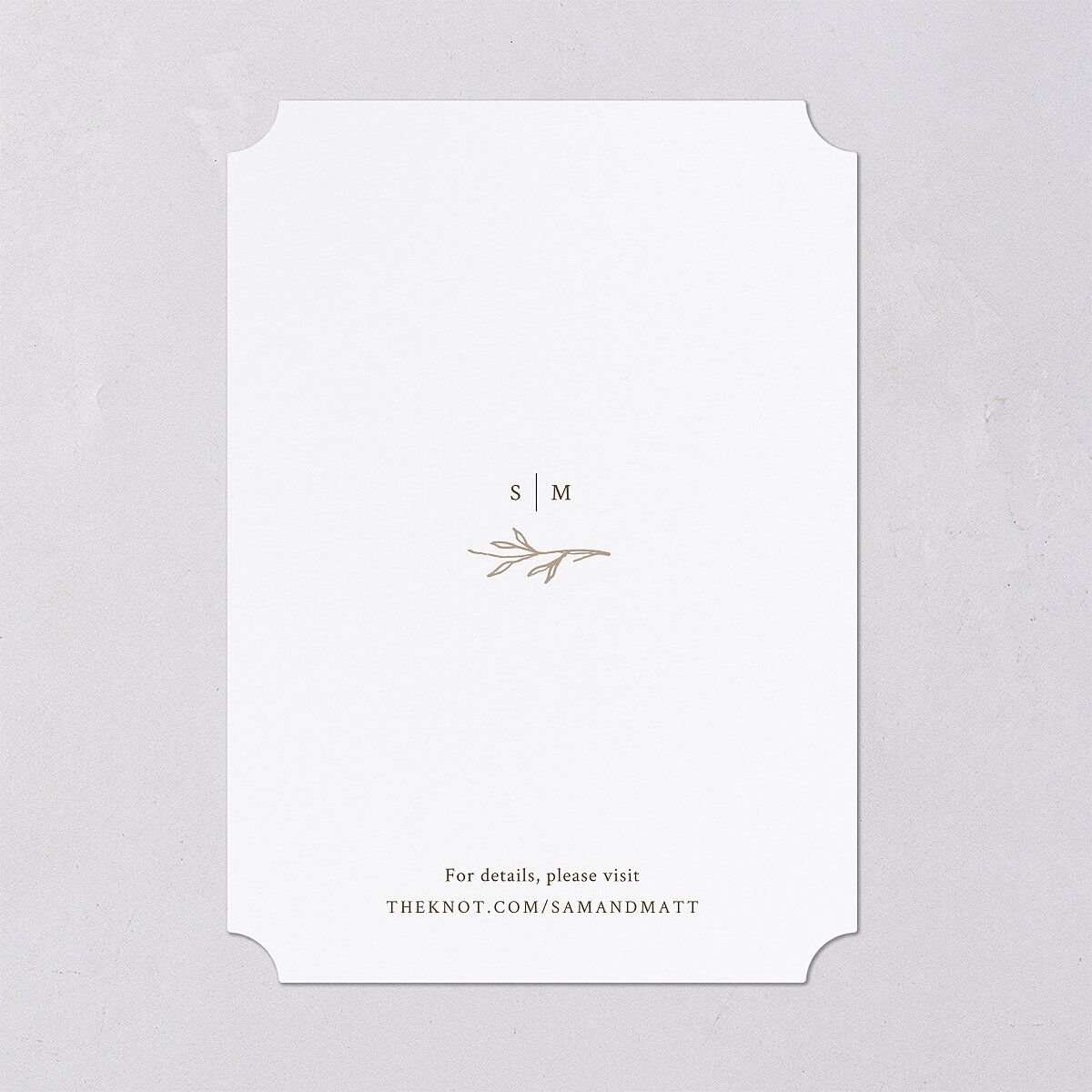 Rustic Branches Save The Date Cards Biscotti Signature smooth Blank No