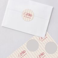 Classic Editorial First Christmas Photos Holiday Stickers Merlot Circle