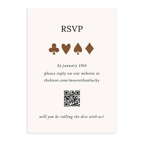 Las Vegas Playing Card QR Code RSVP Cards Walnut Signature Standard