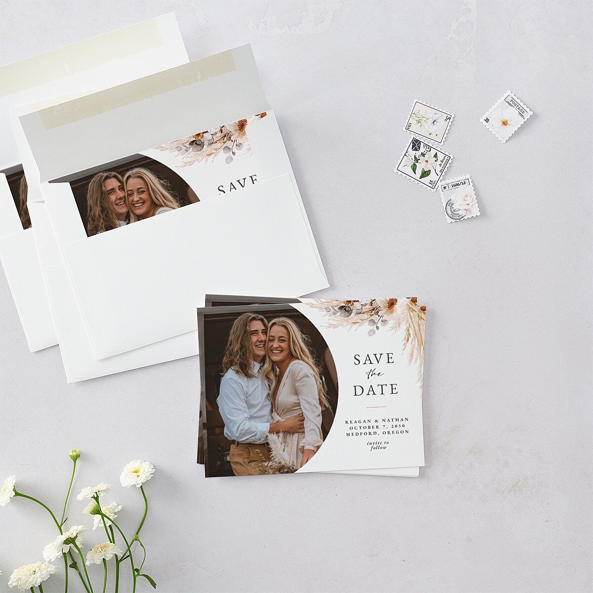 Bohemian Hoop Save the Date Petite Cards — view 4