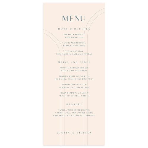 Modern Romantic Menus Regency Blue Signature