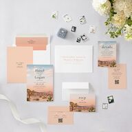 Desert Cactus Wedding Invitations Peach Fuzz Signature Blank No Standard