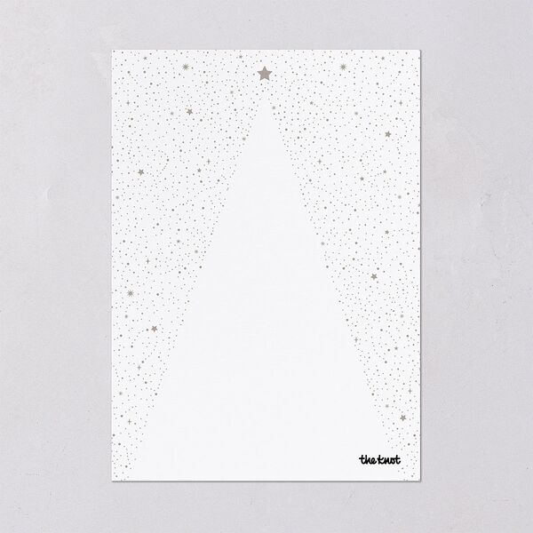 Sparkle Tree Holiday Cards Gold Pure White Signature Blank