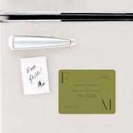 Modern Initials Save The Date Magnets Olive Magnet Paper