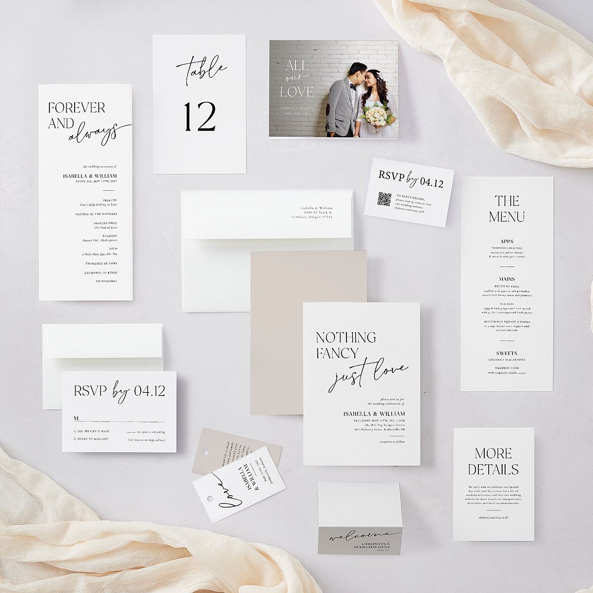 Nothing Fancy Favor Gift Tags Pure White Signature