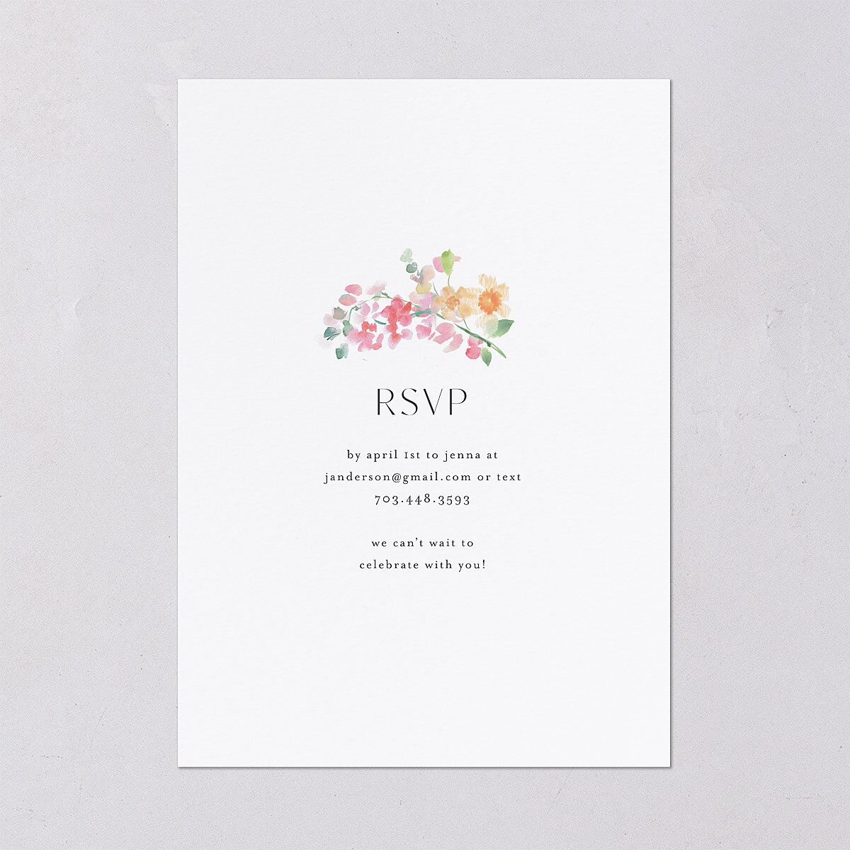 Pastel Flower Arch Engagement Party Invitations Pink Cotton Signature Blank Standard