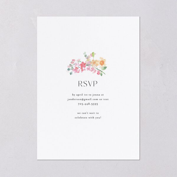 Pastel Flower Arch Engagement Party Invitations Pink Cotton Signature Blank Standard