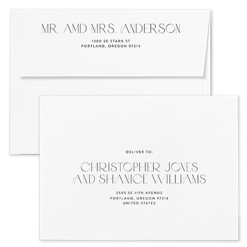 Holiday Sparkles Holiday Card Envelopes White Pure White Both Recipient and Return Addresses Standard Signature
