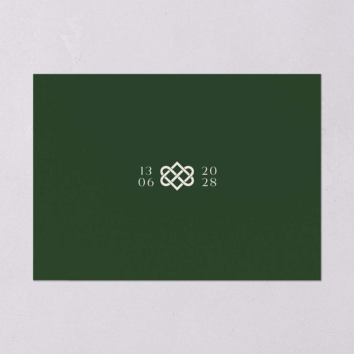 Celtic Knot Save the Date Cards Hunter Green Signature smooth Blank No