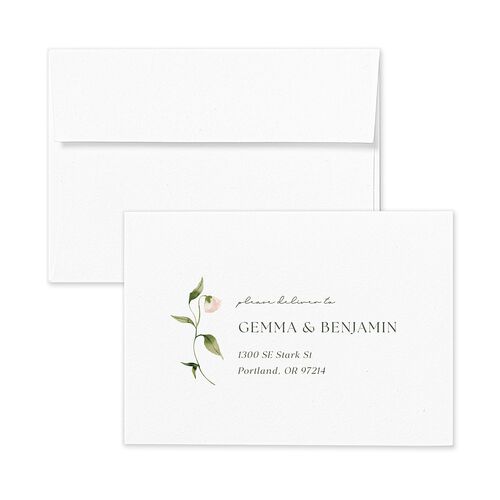 Pastel Garden Response Card Envelopes Linen White Return Address Signature Standard