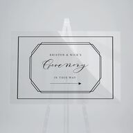 Eucalyptus Frame Acrylic Direction Sign Large Pure White Standard Acrylic L Direction