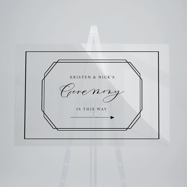 Eucalyptus Frame Acrylic Direction Sign Large Pure White Standard Acrylic L Direction