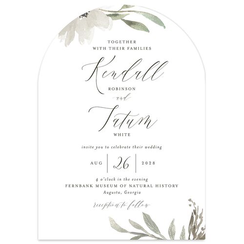 Muted Floral Wedding Invitations  Sand Signature Blank No Arch