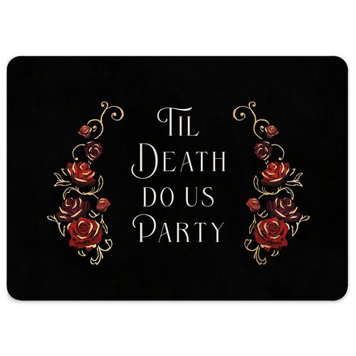 Gothic Gate Foil Wedding Response Cards Gold Licorice Signature Rounded