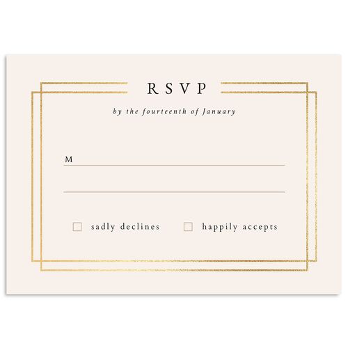 Double Frame Wedding Response Cards Gold Fawn Signature Standard