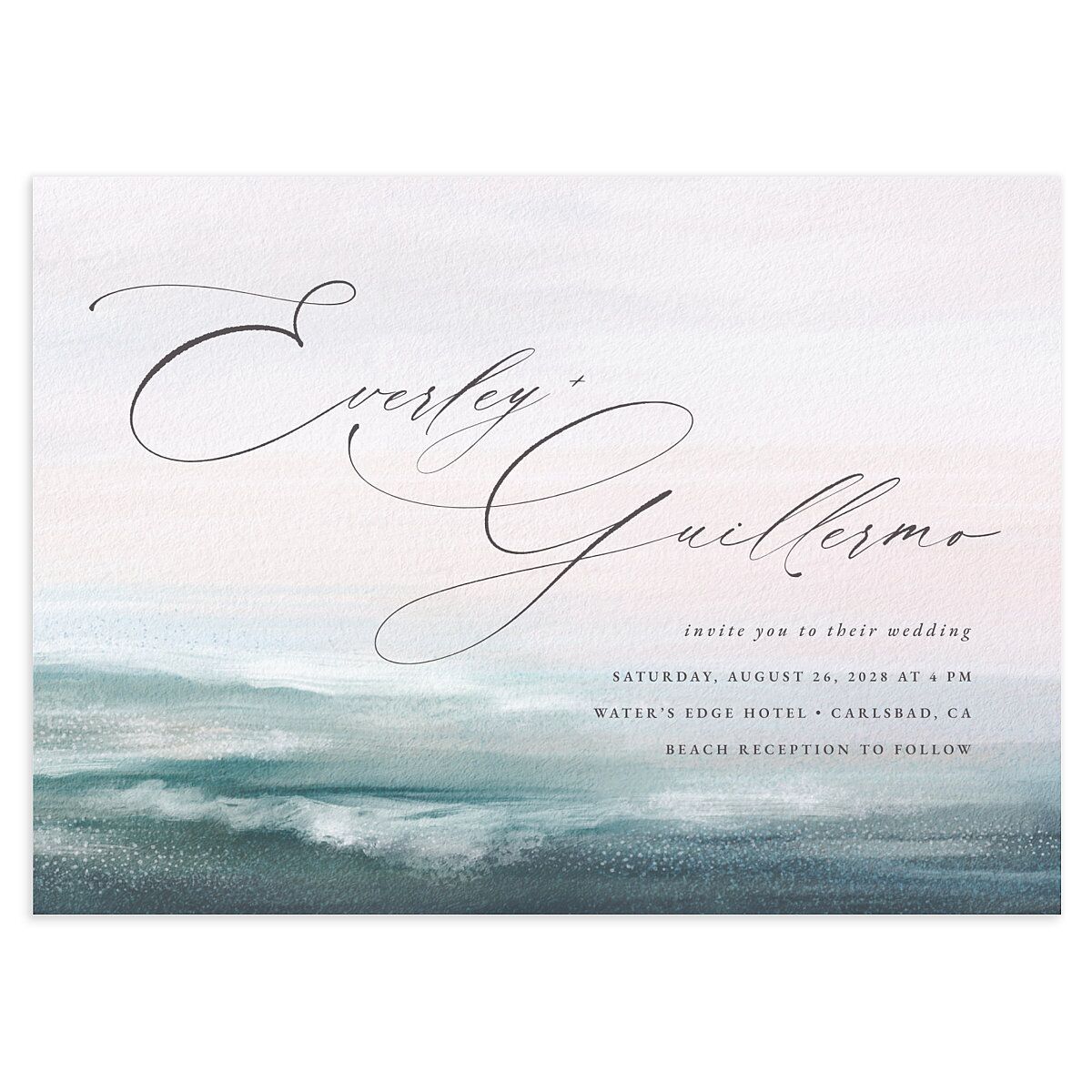 Abstract Beach Wedding Invitations