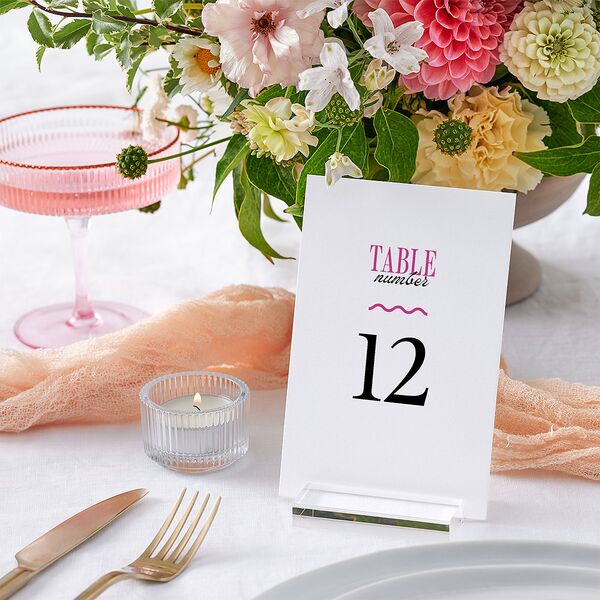 Wavy Frame Photo Table Numbers Mulberry Signature