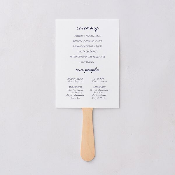 Dainty Bow Fan Programs Navy Signature Standard