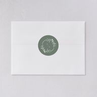 Monogram Leaves Wedding Stickers Eucalyptus Circle